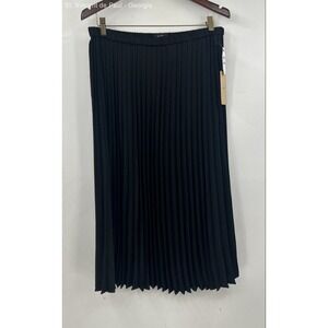 Halogen‎ Long Pleated Skirt Women's Size 1 Black Designer Nwt
